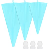 LIHAO 3 Mangas Pastelera Silicona Reutilizable con 3 Acoplador de Boquillas Pequeñas